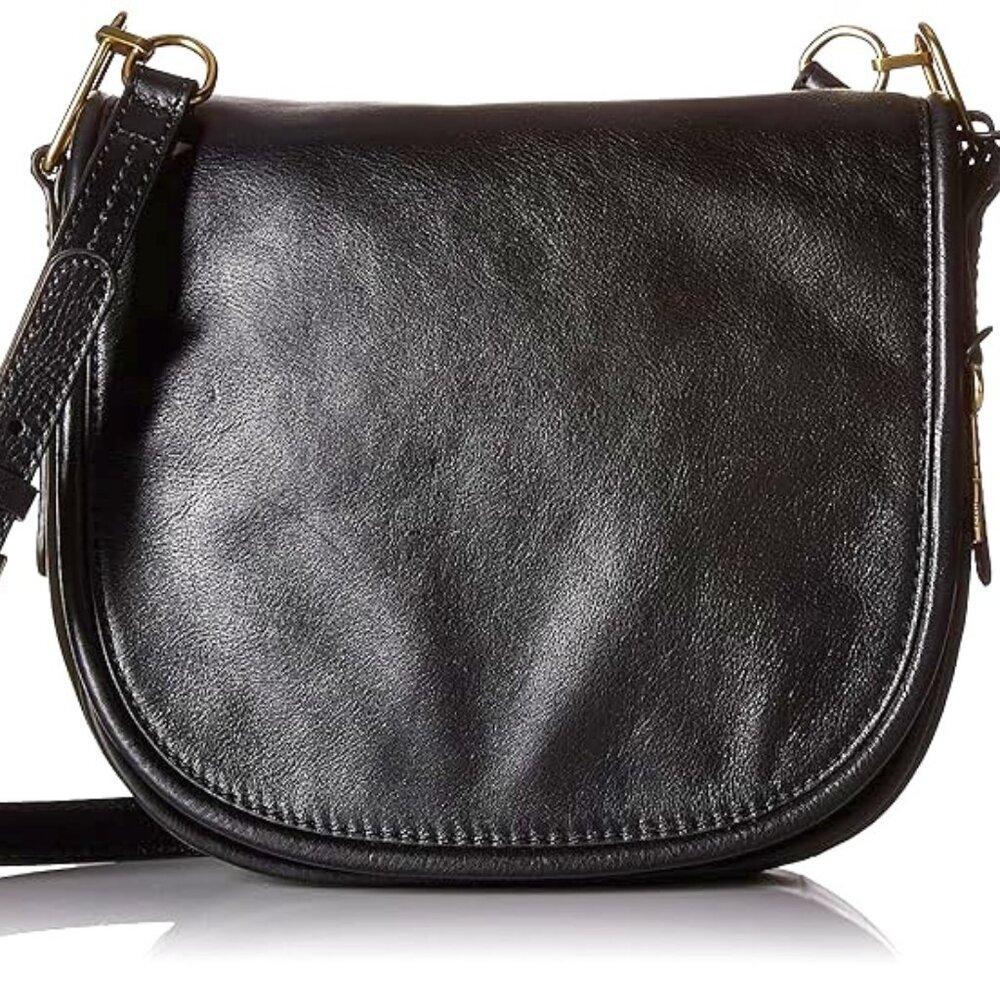 Fossil Rumi Crossbody Black Leather Large